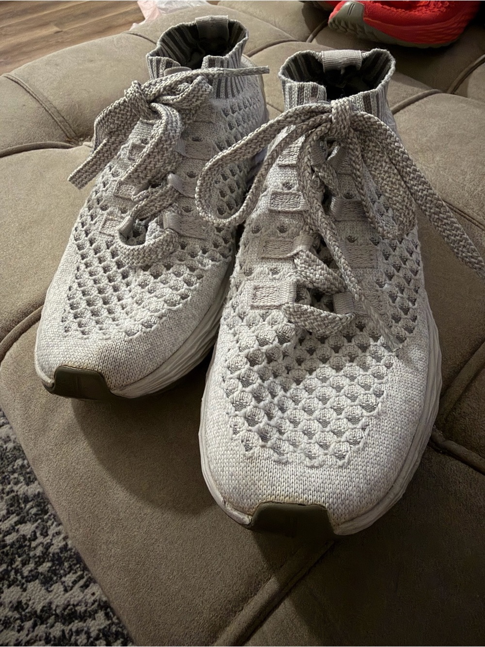 NOBULL Women’s Knit Runner Sneakers Light Gray Stone Size 8.5